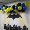 Balloons Blue Yellow and Black 60 Pcs, 12 Inch Dark Blue Yellow and Black Latex Balloons with Metallic Silver Balloons for Boys Police Robots Bat Hero Birthday Graduation Halloween Party Decorations