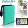 Trading Card Binder 4 Pocket,400 Pockets Card Binder for Pokemon Cards with Zipper,50 Sleeves Card Holder Compatible with Standard Card,Sport Card,Game Card-Gift for Boy and Girl(4-Pockets, Green)
