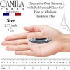 Camila Paris CP2984 French Hair Barrette Clip Handmade Oval Blue, Strong Hold Grip Hair Clips for Women, No Slip Rubberized Metal Closure, Durable Styling Girls Hair Accessories, Made in France