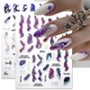 6 Colors Marble Nail Stickers for Women 3D Bronzing Silver Marble Nail Art Stickers Blooming Nail Decals Watercolor Smudge Nail Sticker Self Adhesive Stickers for Nails Foil Nail Designs Nail Supplies
