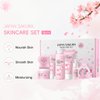 Sakura Skincare Set Facial Kit - Skin Care Gift Set for Girls/Women's, Facial Skin Care Sets & Kits with Beauty Gift Box, Japanese Skin Care Products Hydrating&Anti-Aging Skin - TSA-Friendly 8Pcs