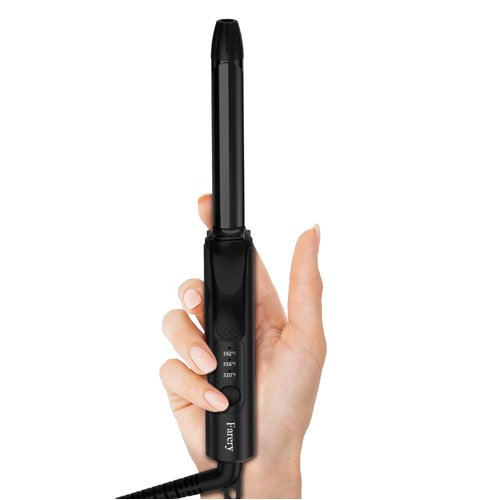 FARERY 1/2 Inch Ceramic Mini Hair Curler with 3 Adjustable Temp, Dual Voltage, Travel Curling Iron for Short Hair, Infused with Keratin & Argan Oil, Storage Bag