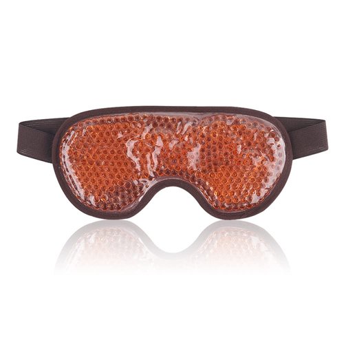 NEWGO Cooling Eye Mask Gel Eye Mask for Puffy Eyes, Ice Eye Mask Cold Eye Mask Frozen with Plush Backing for Headache, Migraine, Stress Relief - Brown