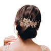 SWEETV Handmade Bridal Hair Comb, Wedding Hair Accessory and Headpiece for Brides and Bridesmaids