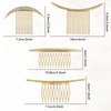 Dizila 8 Pieces Gold Metal Vintage Pearl Rhinestone Butterfly Flower Leaf Sun Moon Prom Bridal Wedding Hair Side Combs French Twist Hair Pins Grips Headpieces for Women Girls