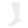 Extra Wide Diabetic Cotton Socks, Mens Medical Swollen Feet Mid/Over the Calf Socks (Extra Wide - White) - 6 pairs