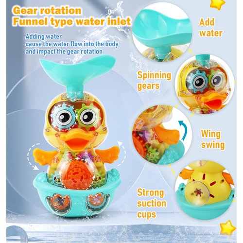 Ella Dream Bath Toys for 12 24 36 Months Babies, Bathtub Toys for Toddlers Kids Ages 1-3, 4-8, Waterfall Bath Toys for Boys and Girls, Small