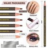 KAIQIKAIXI 6Pcs Dark Brown Waterproof Eyebrow Pencils Makeup Set For Marking, Filling And Outlining, Tattoo Makeup And Microblading Supplies Kit-Hard Refills Are Easy To Color (Dark Brown)