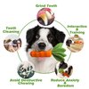 MewaJump Dog Squeaky Chew Toys for Aggressive Chewers, Rubber Carrot Dog Toys for Training and Cleaning, Interactive Tough Dog Toy for Medium Dogs