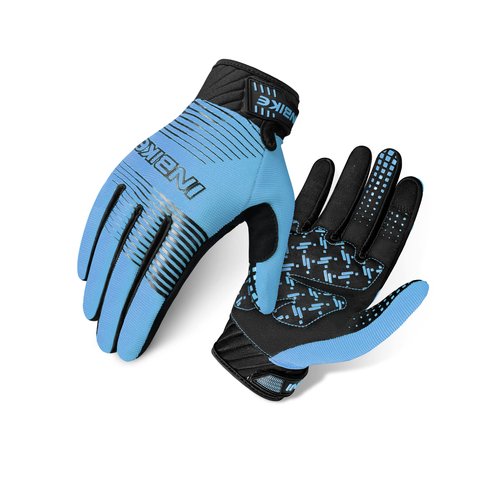 INBIKE Mens Mountain Bike Gloves Breathable Stretchy Touch Screen Wear-Resistant Outdoor Sports for Cycling Biking Bicycle Blue Medium