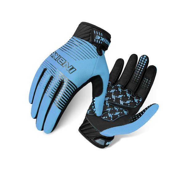INBIKE Mens Mountain Bike Gloves Breathable Stretchy Touch Screen Wear-Resistant Outdoor Sports for Cycling Biking Bicycle Blue Medium