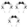 3Pcs Black Women Girls Lolita Headband Lace Bow Hair Band Maid Anime Cosplay Headwear Ribbon Bowknot Women's Fashion Headbands Cute Hair Band Party Hair Accessories