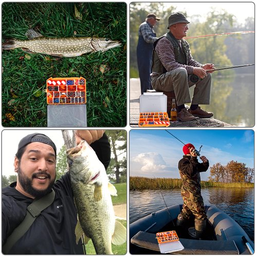 PLUSINNO Fishing Accessories Kit, 263pcs Fishing Tackle Kit with Tackle Box Including Weights Sinkers, Jig Hooks, Beads, Swivel Snap, Bobbers Float, Saltwater Freshwater Fishing Gear