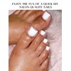 Kalolary White Gel Toenail Strips, White Toenail Stickers Pedicure Strips Long Lasting Salon Quality Nail Wraps with Nail File & Wood Stick(UV/LED Lamp Required）
