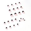 Kamize Fake Nails Medium Lenght French Press on Nails Almond Acrylic Full Cover Black False Nails for Women and Girls24PCS