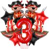 Pirate Ship Balloons Party Decorations, 9Pcs Pirate Balloons Birthday Party Supplies Pirate Balloons Party Decorations for Pirate Theme 3rd Birthday Party Supplies