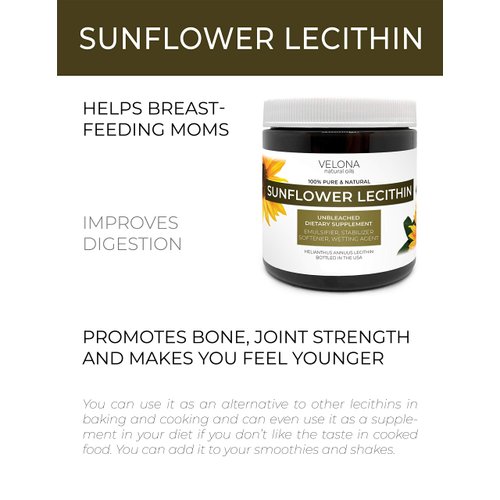velona Pure Liquid Sunflower Lecithin 2 oz | Food Grade | Unbleached | Emulsifier, Stabilizer, Softener, Smoother, Wetting Agent | Use Today - Enjoy Results