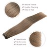 FUBILI Ash Brown clip in hair extensions Natural Remy Real Human straight Hair Extensions 30g 5pcs 16 Inch