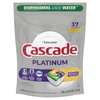 Cascade Platinum Dishwasher Soap Pods, Boost Actionpacs, Lemon, 37 Count Dishwasher Detergent Pods