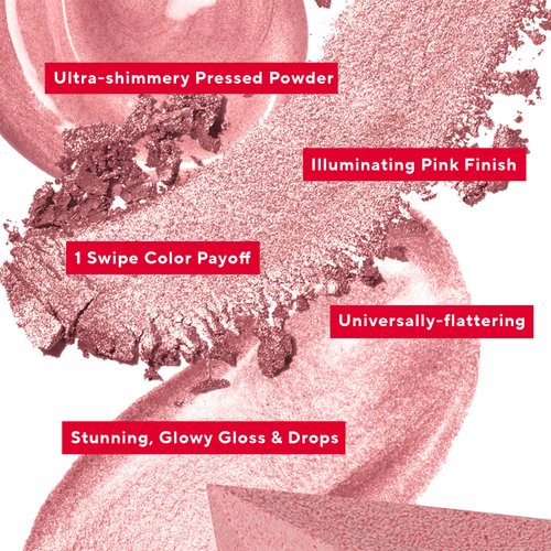 Mirabella 4-Piece Makeup Set for Women & Girls, Illuminizing Holiday Gift Set - Make-Up Set Includes Lip Gloss, Glow Drops, Powder Highlight & Blender Sponge - Talc-Free & Paraben Free Cosmetic Set