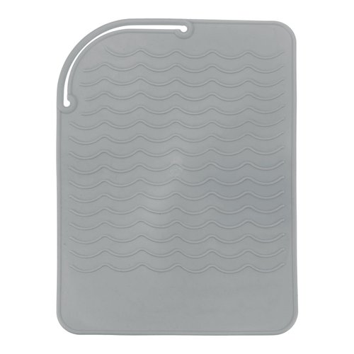 HARFINGTON Silicone Iron Hair Curling Pad, Multipurpose Iron Hot Resistant Mat Hair Curling Plate for Hair Straightener, Hair Rollers and Hair Styling Tools, Grey