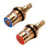 Brass Bathroom Sink Faucet Valve Stem - 2Pcs Hot and Cold Ceramic Disc Stem Valve Repair Bathroom Faucet Stem Cartridge Replacement - Brass Kitchen faucet Cartridge Replacement Sink Faucet