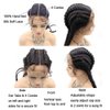 Black Braid Wig Long Braided Lace Front Wigs for Black Women Long Straight Twist Braided Wigs with Baby Hair Hairline Lace Front Wigs Box Lightweight Synthetic Wig Heat Resiatant Fiber Cosplay 30Inch