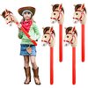 4 Pcs Inflatable Stick Horse, KUAOOAUK Inflatable Horsehead Stick Balloon, Cute 37 Inches Horse Stick for Kids Horse Birthday Decorations Christmas Cowgirl Cowboy Party Supplies