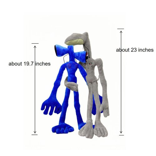 POPRORE 2 PCS Siren Head Plush Toy Built-in Steel Wire Limbs Movable Plush Toy Night Light Street Lamp Toy Glow in The Dark Plush Toy Christmas Halloween Birthday Party Toy (Klein Blue)