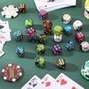 25 Pieces Polyhedral Dice Set 6 Sided Game Dice Set with Black Pouch for Table Games (Mix Color, 6 Sides)