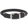 Casual Canine Rolled Leather Dog Collar, Fits Necks 14" to 16", Black