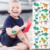 Glitter Dinosaur Temporary Tattoos for Kids Boys - 36 Silver Styles, Birthday Party Supplies, Dinosaur Party Favors