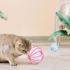 IUHKBH Cat Balls, 4 PCS Interactive Cat Toy with Colorful Mylar Crinkle Ball Cat Chase Ball Self Play Toys for Cats
