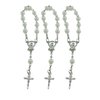 Baptism Favors (24PCS) Mini Rosaries simulated pearl Beads with Sivler Plated Accents - Reduerdos Mini rosarios/Recuerditos De Bautismo - First Holy Communion - Wedding
