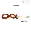Parcelona French Infinity Ribbon Small 2 1/4" Celluloid French Hair Slides Clips for Women Tige Boule Clasp Girls Side Slide-in Barrette Clip Paris Hair Accessories for Women Strong Hold No Slip Grip Fashion Durable Styling, Made in France (Tortoise Shell