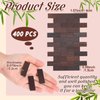 Burbell 400 Pcs Miniature Dollhouse Flooring on 1: 12 Scale Mini Wooden Dollhouse Floor Boards Geometric Bamboo Doll House Furniture Wood Mini Floor Boards for Model Accessories(Brown)