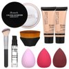 Foundation Liquid Full Coverage Matte Oil Control Concealer with Face Primer & Makeup Brush & Makeup Sponges
