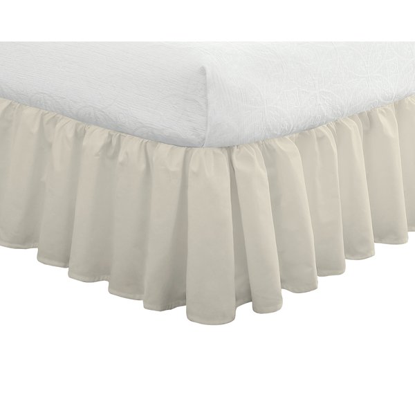 FRESH IDEAS Bedding Ruffled Bedskirt, Classic 14” drop length, Gathered Styling, Full, Ivory (FRE30114IVOR02)