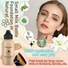 Mushroom Head Air Cushion CC Cream Foundation Set,Includes Full Coverage Foundation,Moisturizing BB Cream,Waterproof Loose Setting Powder,Black Petal Brush and Pink Makeup Sponge