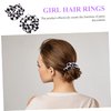 2 Pcs Black and White Checkered Hair Rope Hair Headbands Hair Ties Women Scrunchies Chessboard Pattern Hair Ribbons Scrunchies Ponytail Scrunchies Ponytail Holders Pu