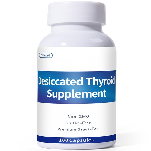 Desiccated Raw Grass-Fed Bovine Thyroid for Hypothyroidism & Hashimoto’s | Desiccated Thyroid Supplement – Boosts Energy, Mood & Metabolism – with L-Tyrosine, Selenium & Iodine – 100 Capsules