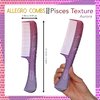 Allegro Comb 1004 Wide Tooth Detangling Hair Combs For Women, Stylists & Curly Hair Teasing Comb Mens Comb 1 Piece. (Pink Purple Aurora)