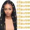 Tyqour 48pcs Hair Jewelry For Braids Accessories Metal Hair Cuffs Adjustable Hair Clips For Braids Hair Rings Hair Jewels Loc Accessories For Black Women Men Dreadlock Accessories