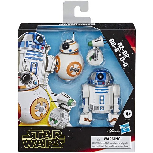 STAR WARS Galaxy of Adventures R2-D2, BB-8, D-O Action Figure 3 Pack, 5" Scale Droid Toys with Fun Action Features, Kids Ages 4 & Up