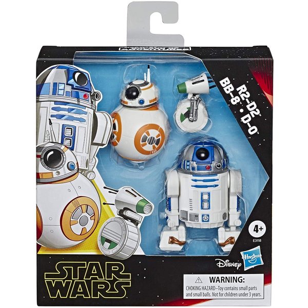 STAR WARS Galaxy of Adventures R2-D2, BB-8, D-O Action Figure 3 Pack, 5" Scale Droid Toys with Fun Action Features, Kids Ages 4 & Up