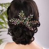 Jumwrit Wedding Hair Comb Handmade Crystal Hair Comb Rhinestone Bridal Headpiece Hair Clip Fashion Hair Accessories for Wedding Bride Bridesmaid（Multicolour）
