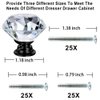 GoodtoU Crystal Drawer Cabinet Knobs Diamond Shaped Crystal Glass Knobs Pulls 30mm for dresser Kitchen Wardrobe Cupboard (25 Pack, Black)