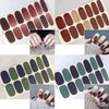 WOKOTO 20 Sheets Solid Color Nail Art Polish Wraps Stickers Strips Set with 1Pc Nail File Self-Adhesive Adhesive Nail Decals Manicure Tips