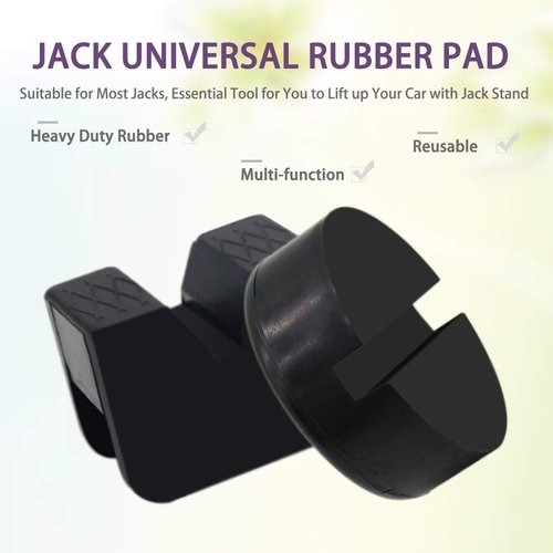 HXXF 2 Types Jack Stand Pads Adapter 4 Ton Universal Rubber Slotted Frame Rail Pinch welds Protector for Jack Stand (Black)