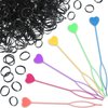 6 Pcs Hair Beader Tool Beaders for Braids 1000 Pcs Mini Rubber Bands Quick Beader Automatic Hair Beader Hair Braiding Tool Ponytail(Delicate Colors)